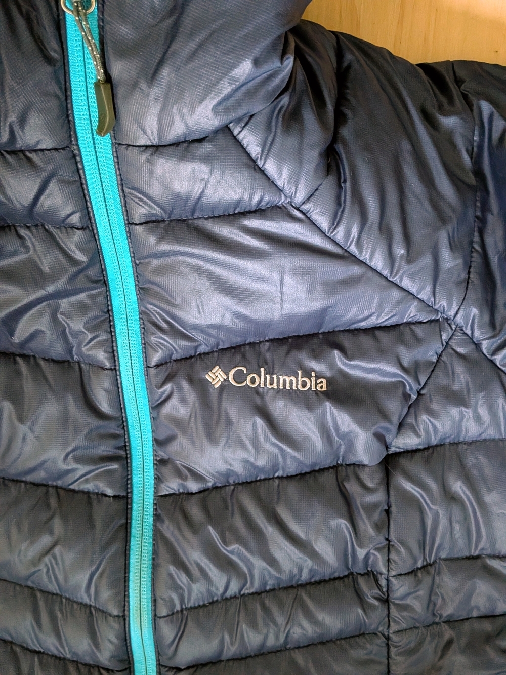 Columbia Gold 650 TurboDown Radial Hooded Down Jacket Women's XS Blue - Picture 4 of 5